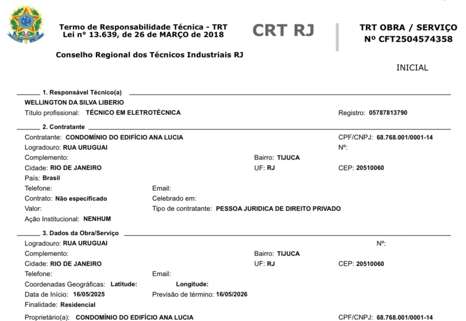 TRT da obra